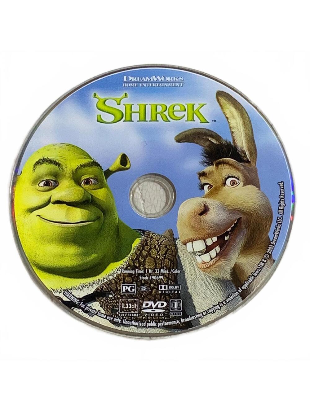 Shrek DVD Full Screen Disc Only DreamWorks Animated Family Comedy PG
